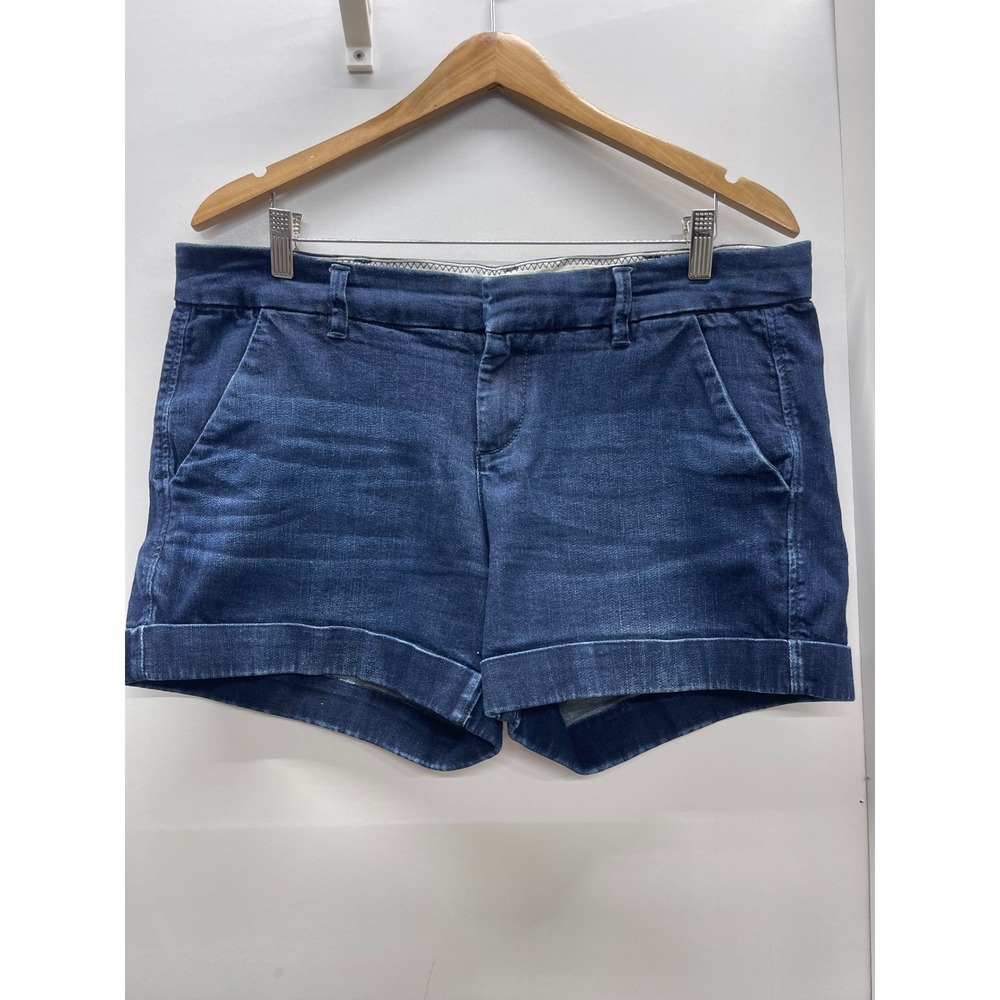 Dear John Womens Dark Wash Cuffed Denim Shorts Size 30 Blue Chino Style